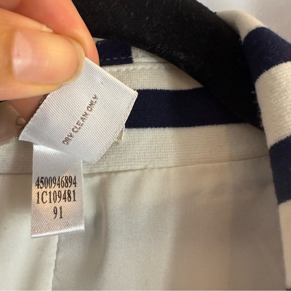 Chicos Blazer Jacket Women's
Blue White Striped Nautical
Sailor Beach - Picture 10 of 12